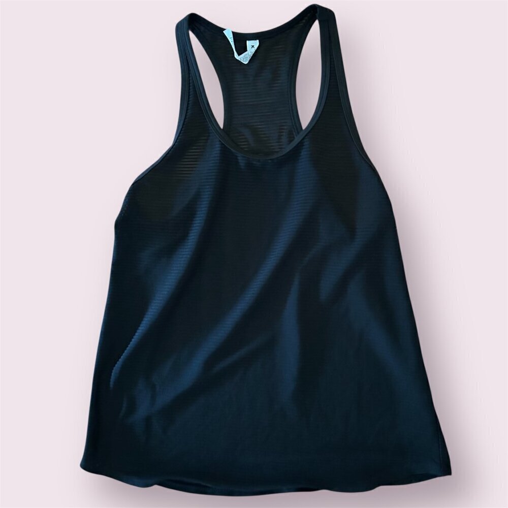 NWT Kinesis Athletic Tank Semi Sheer Stripes Racerback Size XS Black Tank Active